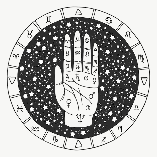 Free vector palmistry and chiromancy