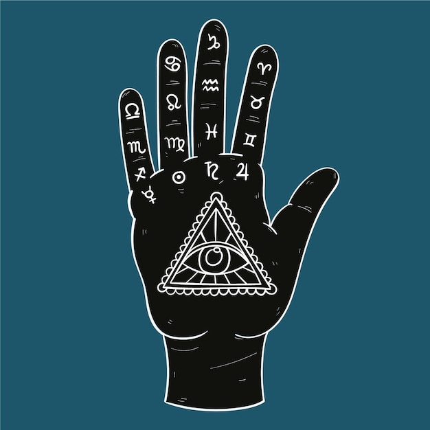 Free vector palmistry mystical concept