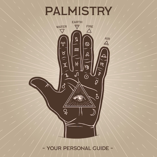 Free vector palmistry mystical concept