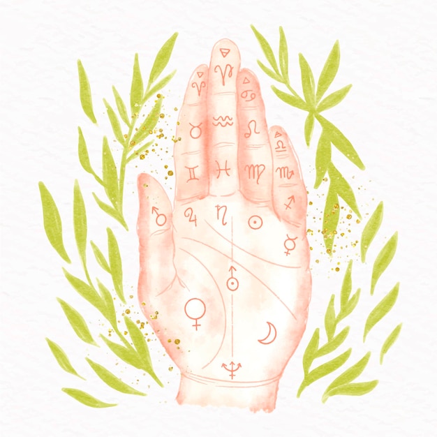 Free vector palmistry mystical concept