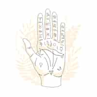 Free vector palmistry mystical concept