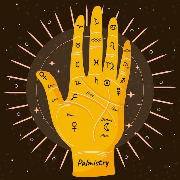 Free vector palmistry mystical concept