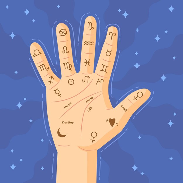 Palmistry mystical concept