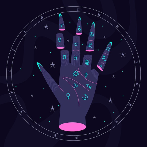 Free vector palmistry mystical concept