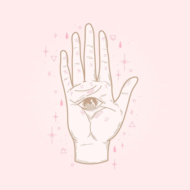 Free vector palmistry mystical concept