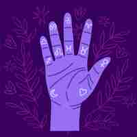 Free vector palmistry mystical concept