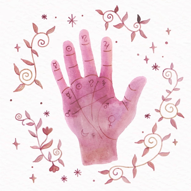 Free vector palmistry mystical concept