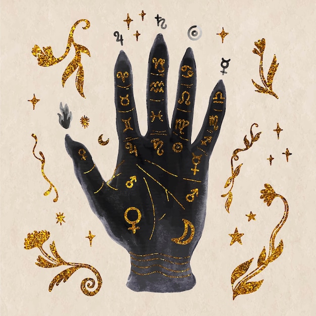 Free vector palmistry mystical concept