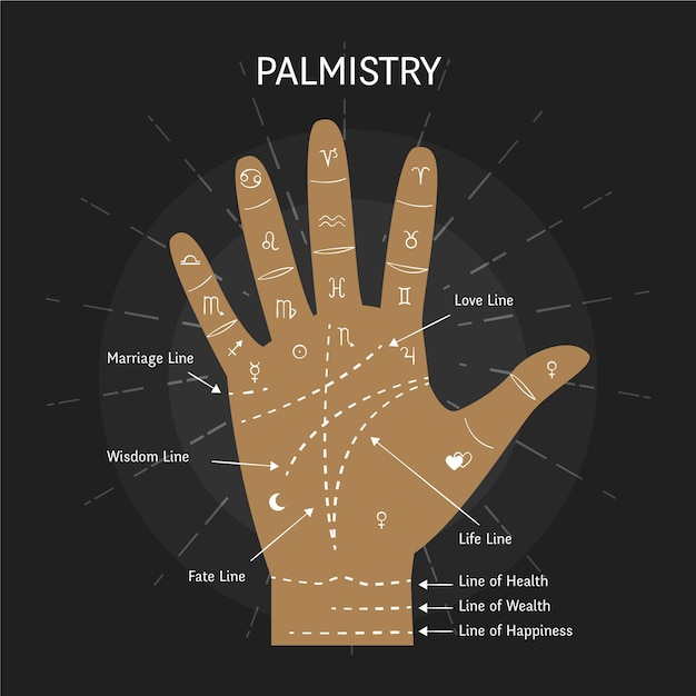 Free vector palmistry with hand