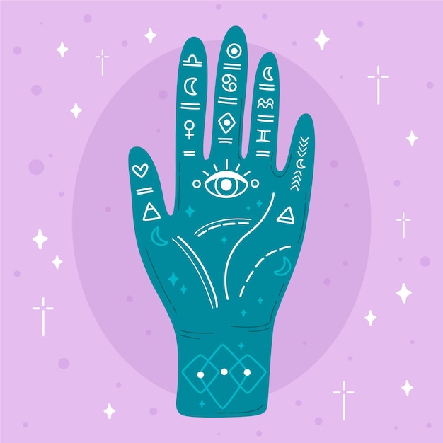 Free vector palmistry with hand