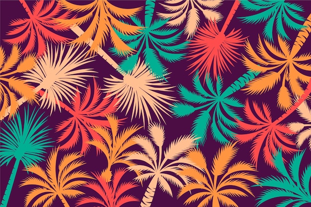 Бесплатное векторное изображение Силуэты пальм