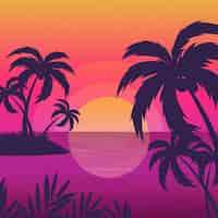 Free vector palms silhouettes background