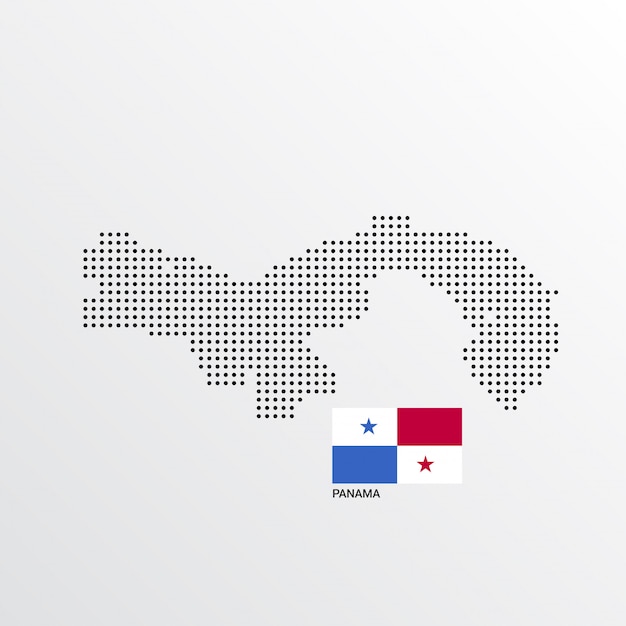Free vector panama map design with flag and light background vector