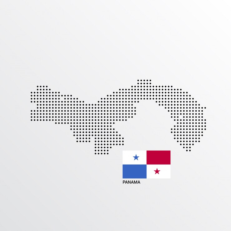 Free Vector panama map design with flag and light background vector 