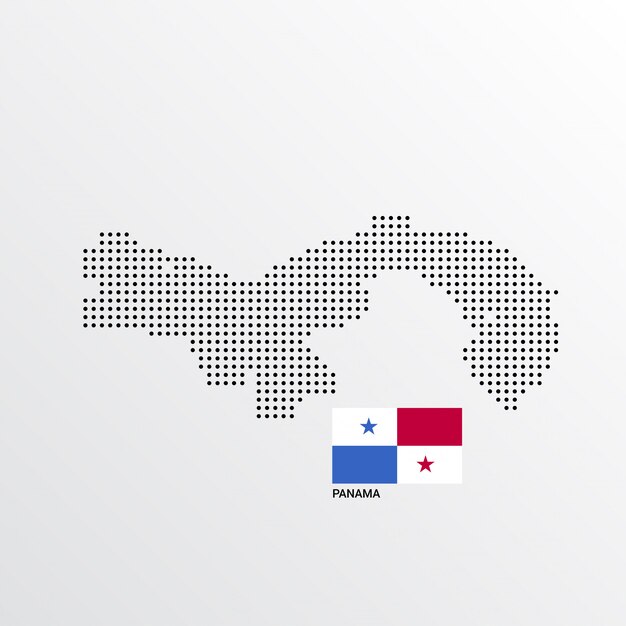 Панамский дизайн карты с флагом и фона фона
