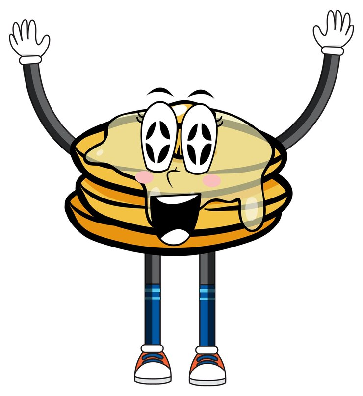 Free Vector pancake with arms and legs