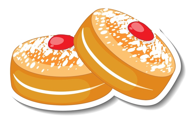 Free vector pancake with strawberry jam on white background