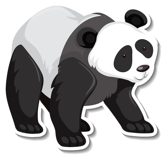 Free vector panda animal cartoon sticker