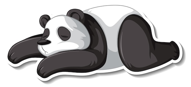 Vettore gratuito adesivo animale cartone animato orso panda
