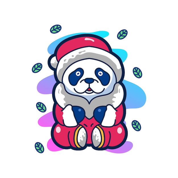 Panda cute illustration mascot logo character