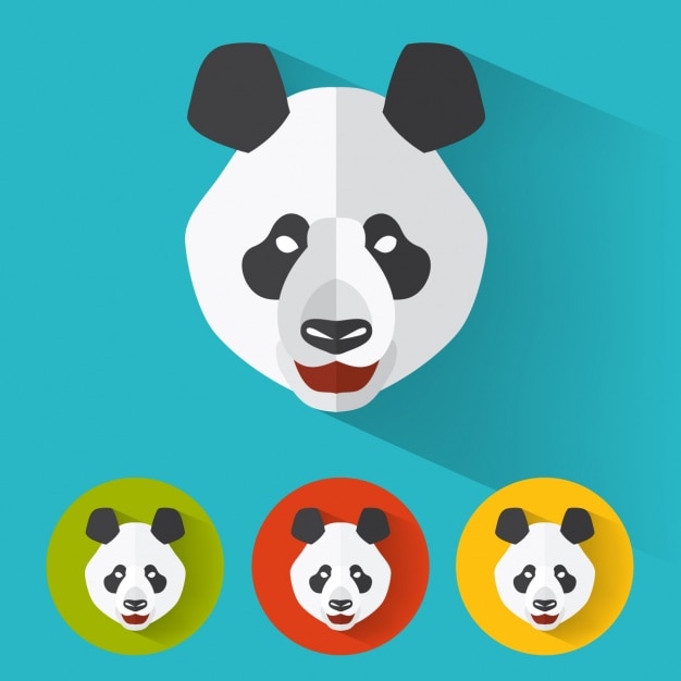 Vettore gratuito panda disegna collezione