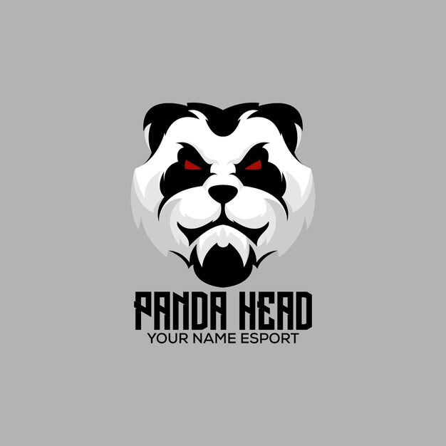 Panda head logo design esport team