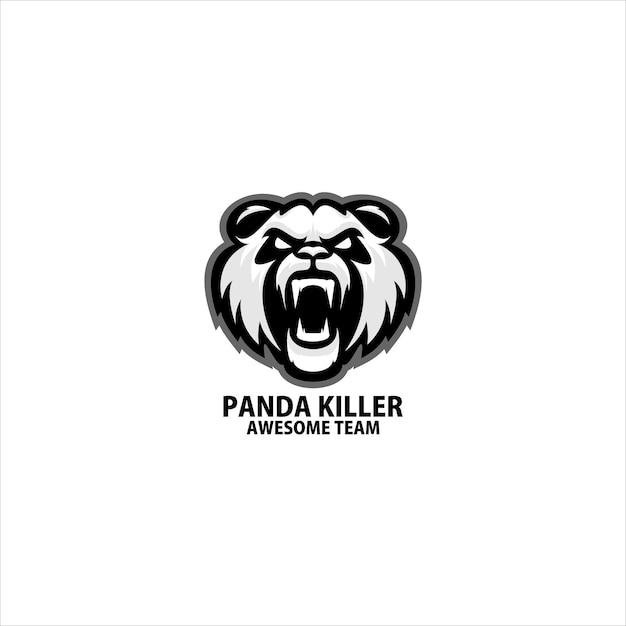 Free vector panda killer logo design gaming esport