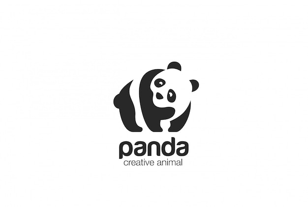 Vettore gratuito icona di panda logo logo
