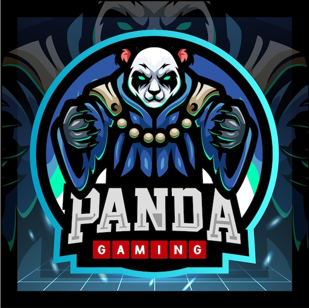 Panda mascot esport logo badge