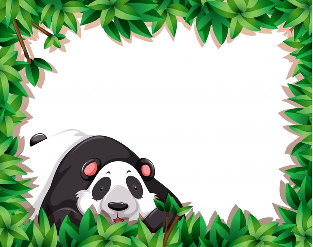 Panda in nature frame