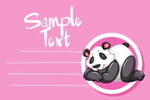 Free vector panda on pink note