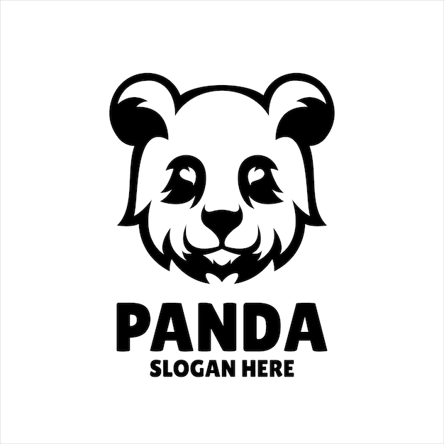 Vettore gratuito panda semplice mascotte logo design illustrazione