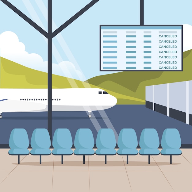 Pandemic concept closed airport