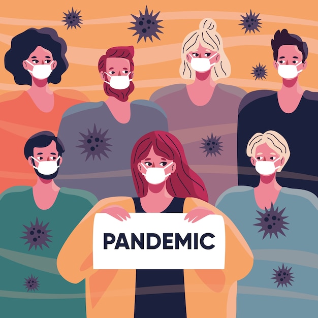 Vettore gratuito illustrazione di concetto pandemico