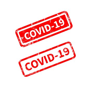 Pandemic virus covid-19 red rubber stamp vector isolated on white background