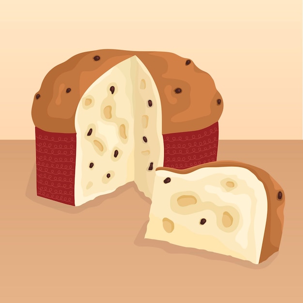 Panettone concept in flat design