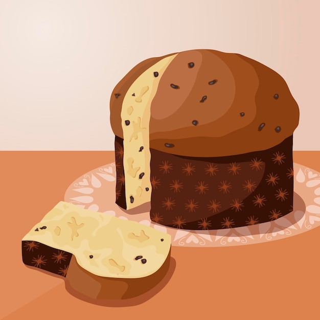 평면 디자인의 Panettone 개념