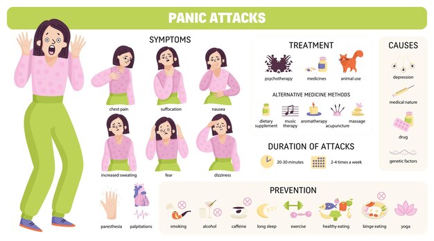 Panic Attack Infographic Set