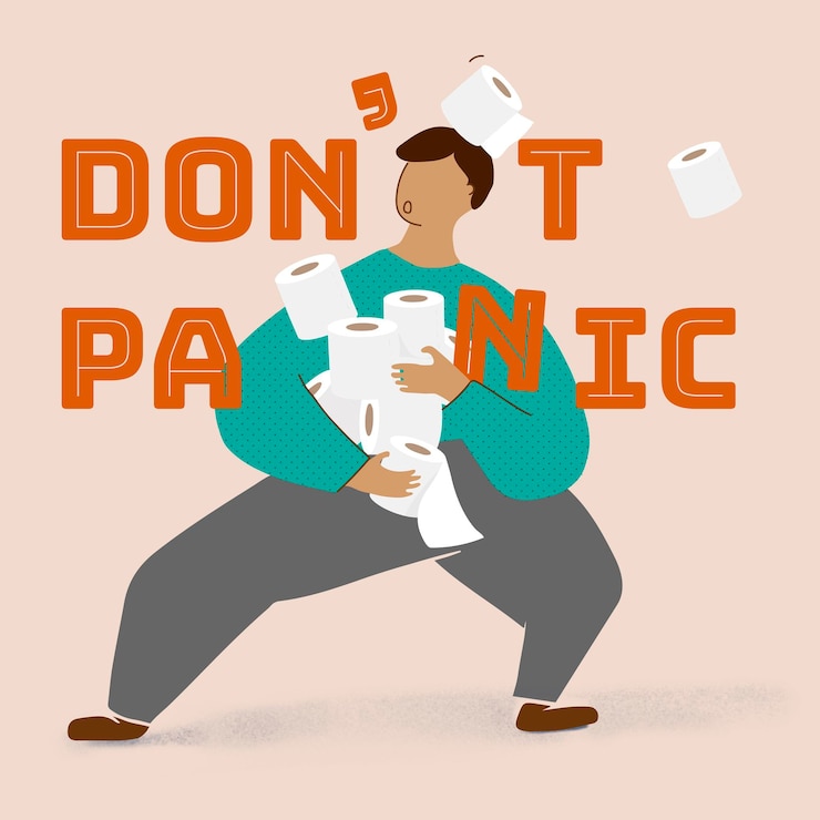 Free Vector don't panic covid-9 awareness 