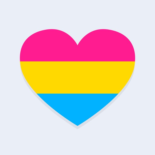 Пансексуальный флаг в форме сердца