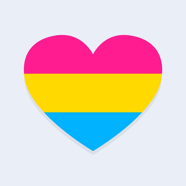 Pansexual Flag in Heart Shape