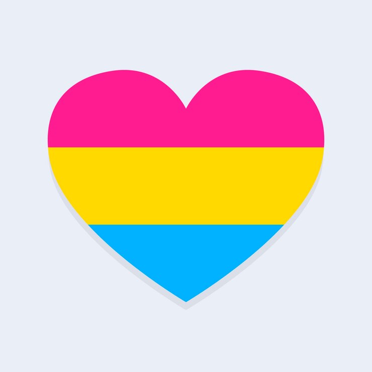 Pansexual Flag in Heart Shape