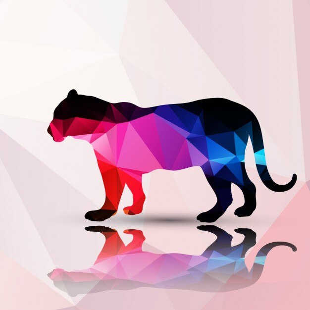Panter made of polygons background