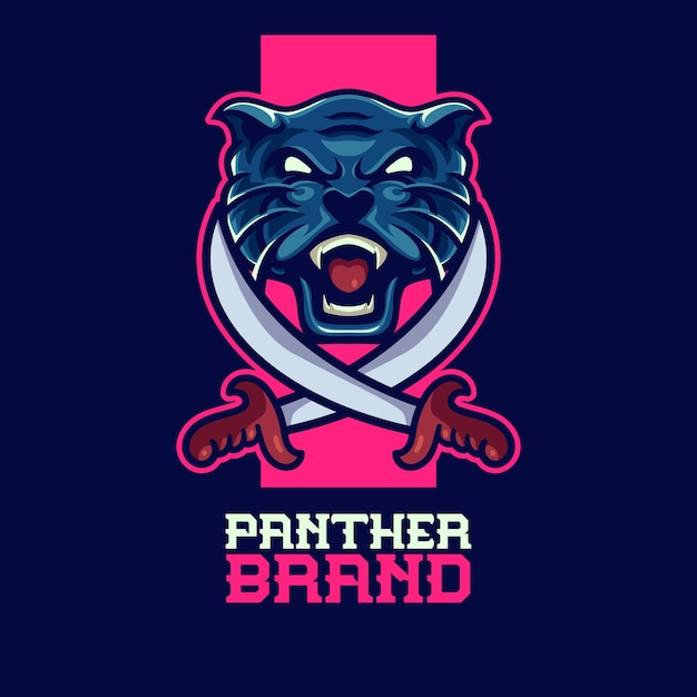 Шаблон логотипа талисмана пантеры