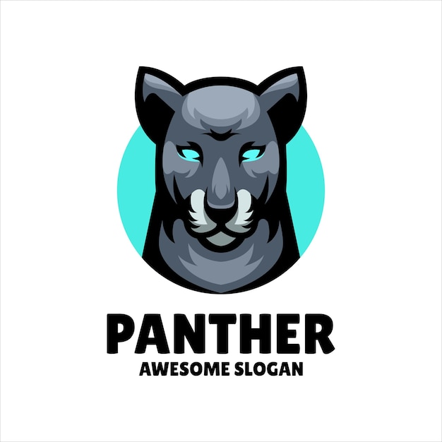 Free vector panther head mascot illustration logo design