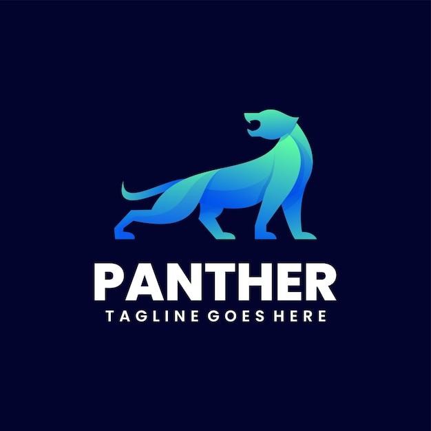 Free vector panther illustration logo design colorful