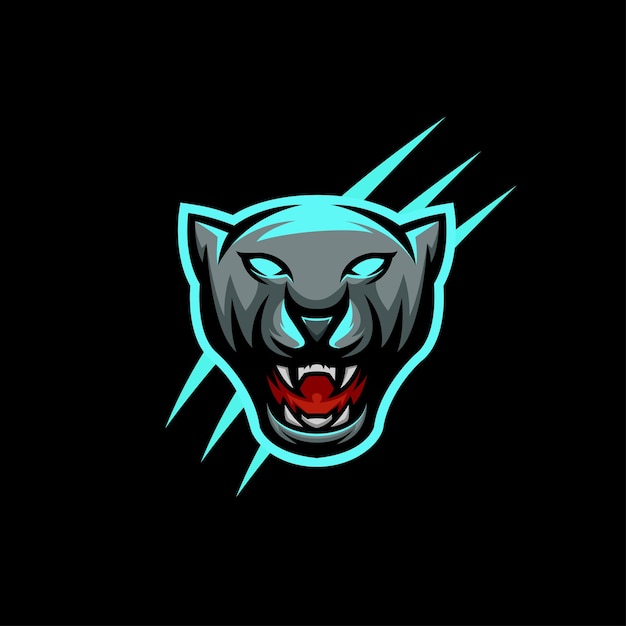 Вектор логотипа киберспорта талисмана пантеры