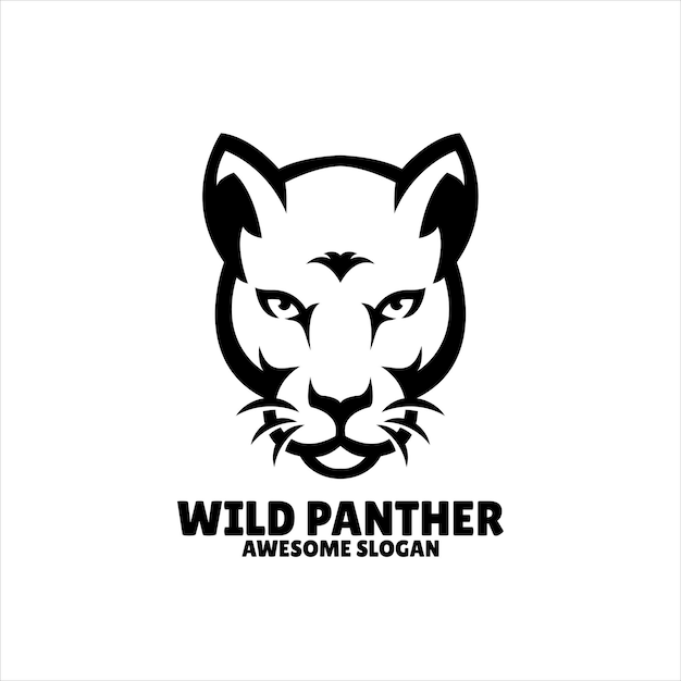 Panther simple mascot logo design illustration