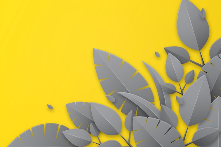 Free Vector pantone 2021 leaves background in paper style