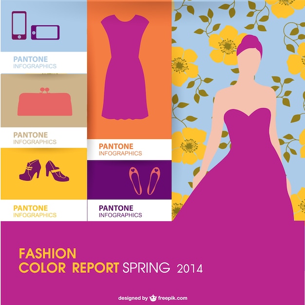 Free vector pantone color code trend infographic
